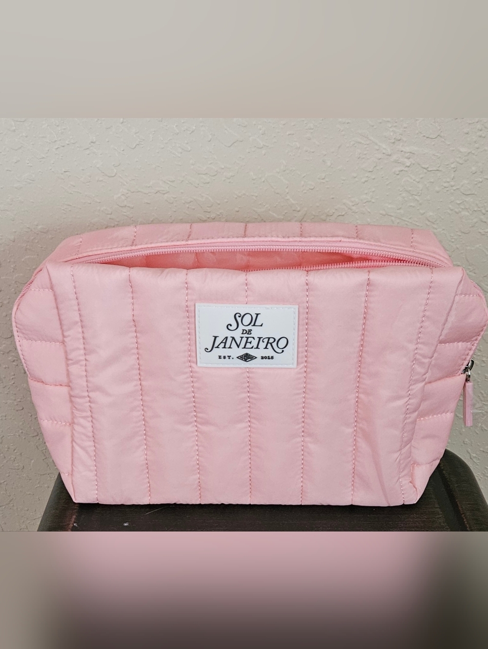 Sol de Janeiro Blush Pink Quilted Travel Pouch